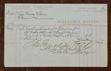 1876 Alexander Dowell, Auctioneer, 18 George Street, Edinburgh Invoice picture