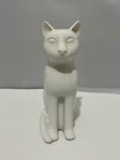 White glazed ceramic cat figurine ALT Tirschenreuth Germany 1838 picture