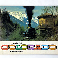VINTAGE COLORFUL COLORADO BOOKLET BROCHURE Guide Color Pictures Cars Travel picture