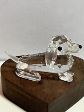 Vintage Swarovski Crystal Mini Dachshund Weiner Dog Frosted Tail RETIRED 7672 picture