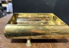 Vintage 6x6” Brass Figural Footed  Planter/Tray Granny picture