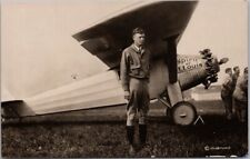 CHARLES LINDBERGH RPPC Postcard with Sprit of St. Louis Plane / Underwood Photo picture