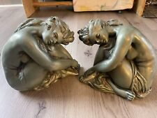 Vintage 1961 Semi-nude Lady Universal Statuary Corp Bookend Set picture