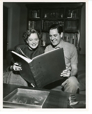 Vintage 8x10 Phot Actress Alexis Smith, Husband Actor Craig Stevens at Home 1948 picture
