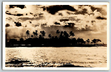 RPPC Real Photo Postcard - Hawaii, Hilo Bay - Moonlight On Coconut Island picture