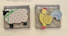 2 - Avon Barnyard Magnet Hen With Pearls  And Sheep With Bow. picture