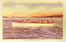Lake Sunapee NH- New Hampshire, Motor Boating, Sunapee Harbor, Vintage Postcard picture