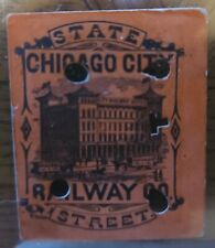 ? 1870s rare CHICAGO CITY STREET STATE STREET RAILWAYS 5 Fares Trolley Ticket picture