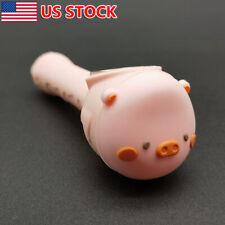 3.5 inch Unbreakable Pipe Pink Pig Pipe Silicone Hand Pipe Smoking Accessories. picture