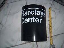 NYC SUBWAY BARCLAYS CENTER DOWNTOWN BROOKLYN NETS NY ISLANDERS ROUND PILLAR SIGN picture