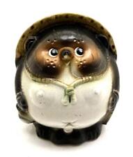 Shigaraki Ware Raccoon Dog Lucky Charm Pottery Ornament from Japan picture