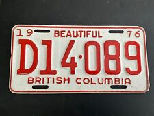 1976 British Columbia Canada License Plate Tag D14-089 picture