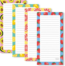 S&O Magnetic Notepads for Refrigerator 4 Pack - Fun Fruity Magnetic Note Pad for picture