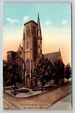 Springfield MA Sacred Heart Church Old Vintage Postcard View 1910s picture