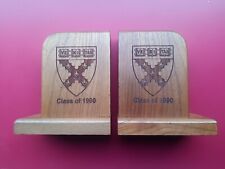 VINTAGE *WOODEN PAIR OF  HARVARD UNIVERSITY CLASS OF 1990 BOOKENDS* picture