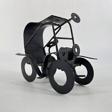 Vintage Folk Art Metal Washer Miniature Model T Car Figurine Black picture