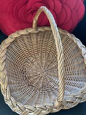 Vintage Basket/ Vintage Wicker Basket/ Vintage Market Basket 15x14” picture