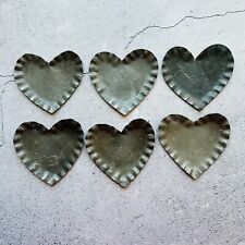 Handmade Vintage Tin Heart Shape Decorative Trinket Tray Set of 6 3
