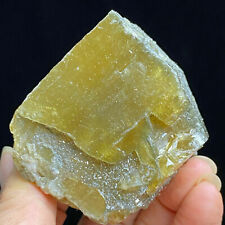 323g Natural Translucency Yellow Trapezoidal Barite Crystal Mineral Specimen picture