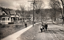 Springfield Vermont Houses Dirt Road Street Scene Real Photo Postcard RPPC picture