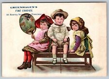 Gruenhagens Fine Candies Victorian Trade Card San Francisco Children on Bench picture
