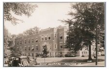 RPPC Skiff Hospital Old Cars NEWTON IA Iowa Vintage Real Photo Postcard picture
