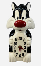 Warner Bros Sylvester The Cat Looney Tunes Warner Brothers Ceramic Clock, 9 3/4