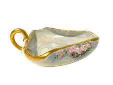 Epiag Royal Czechoslovakia Candy Trinket Dish Floral Gold Trimmed Artist Signed  picture