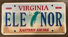 Virginia Personalized Vanity License Plate Tag Elenor Eleanor? Beach Name Sign picture