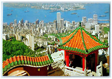 c1960's Hong Kong & Kowloon from the Peak Vintage Unposted Postcard picture