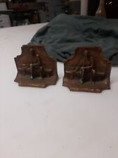 VTG Pair Solid Bronze Abraham Lincoln Bookends Seated In Front Of Capitol picture