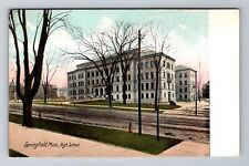 Springfield MA-Massachusetts, High School, Antique Vintage Souvenir Postcard picture