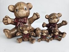VTG 70's Set Of 5 Ceramic Bears With Biw Tie. Read picture