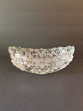 Vintage 10”L Mikasa “Carmin” Oval Clear Crystal Satin Ivy Serving Bowl picture