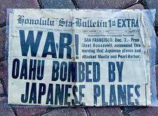 Honolulu Star Bulletin War Dec 7 1941 Oahu Bombed Newspaper Hitler Dead 18 More picture