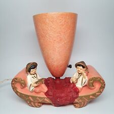 Vintage MCM Fiberglass Asian Chinese Style TV Lamp 1950’s Metro Ware Chalkware picture