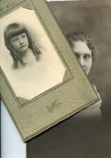 2 Antique-Vintage Photos-Percy & Sibyl LOW-Pueblo CO-Girl Long Curls & Lady picture