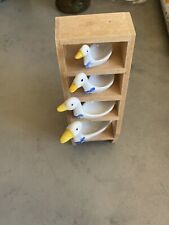 Vintage Avon Goose Measuring Figurines With Wooden Stand picture