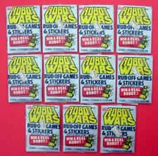 1985 Fleer Robot Wars Trading Cards 11 sealed Wax packs 3 cards & 2 stickers Gum picture