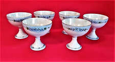 Set 6 Antique Victorian Hand Painted Footed Porcelain Custard Cups picture
