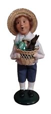 BYERS CHOICE EASTER BOY WITH CHOCOLATE BUNNY BASKET, SIGNED, 2011, RETIRED picture