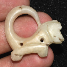 Genuine Ancient Sassanian Sassanid Jade Stone Ring with with Animal Bezel picture