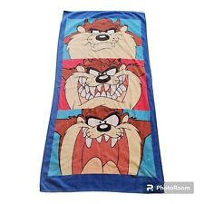 Vintage 1997 Looney Tunes Taz Towel 3 Faces Multi Colored picture