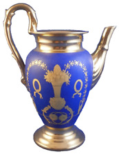 Antique 20thC Nymphenburg Porcelain Blue Gold Coffee Pot Porzellan Kanne German picture