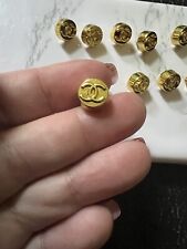 Chanel Vintage Stamped Tiny Gold Metal 10 Buttons Size 10 mm picture