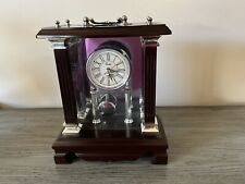 Vintage Mahogany Mantle Clock Quartz Movement Studio Silver Smith picture