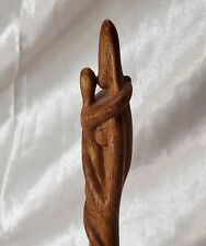 Vintage ooak Beautiful signed Handcrafted teak Wood Mother & Child Sculpture 13