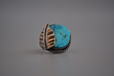 Old Pawn  Navajo Sterling Silver Ring - Turquoise Size 5 1/4 picture