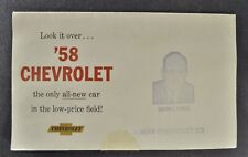 1958 Chevrolet Small Brochure Folder Impala Belair Biscayne Excellent Original picture