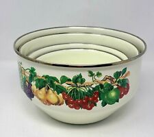 Vintage Tabletops Unlimited  set of 4 Vitroceramic Nesting Bowls Fruit Pattern picture